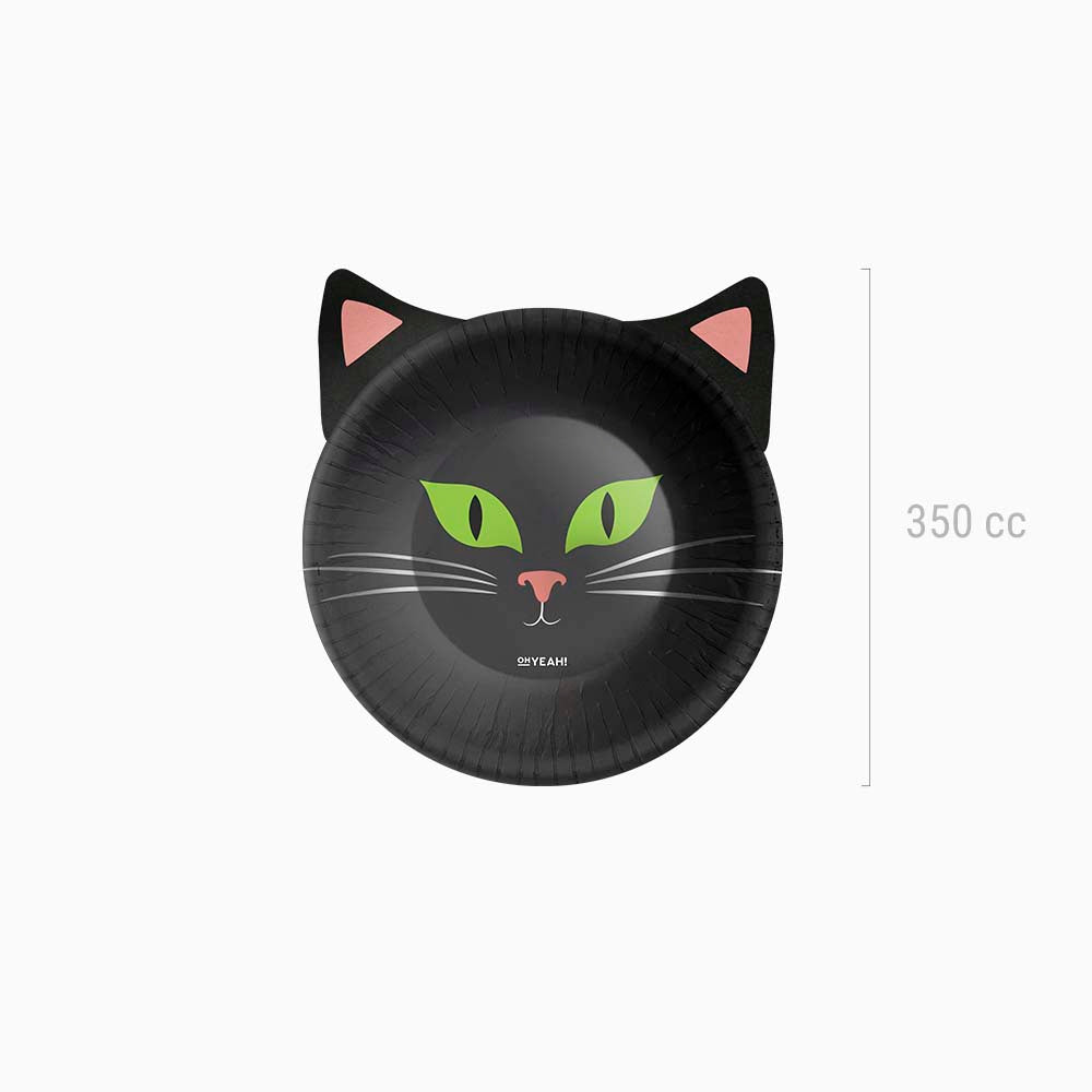 Bol redondo forma gato negro 350cc (12oz) cartón 6 uds - vista 2