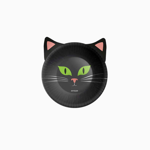 Bol redondo forma gato negro 350cc (12oz) cartón 6 uds