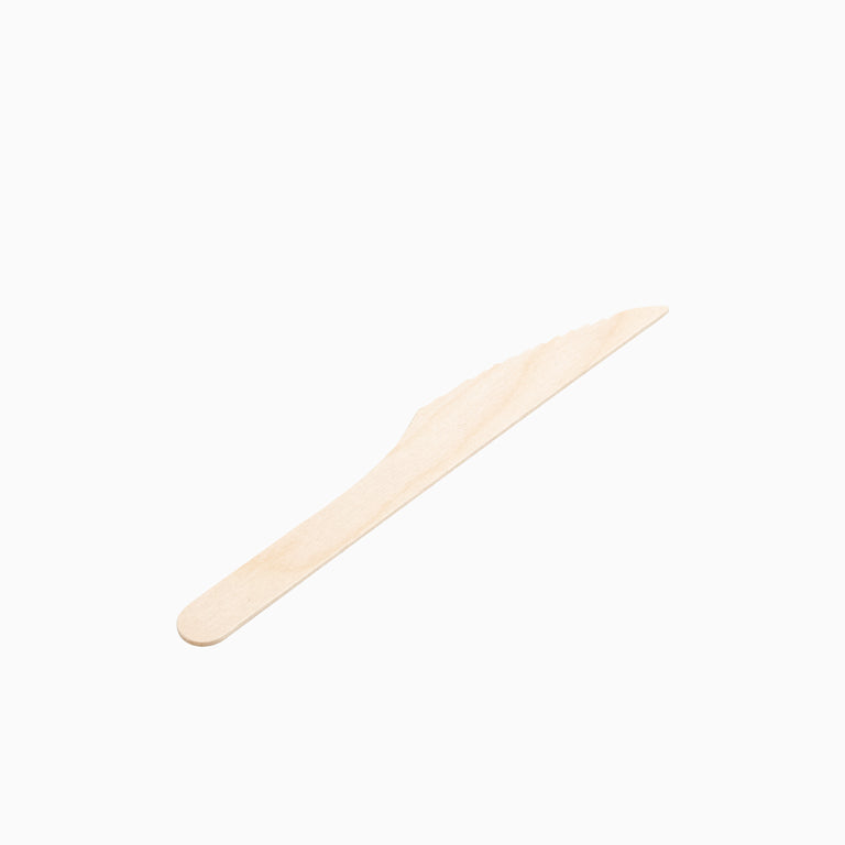 Cuchillo biodegradable madera 16 cm bolsa 12 uds