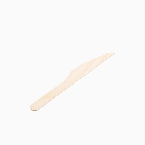 Cuchillo biodegradable madera 16 cm bolsa 12 uds
