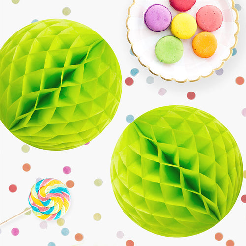 Bola honeycomb papel verde lima ø 30cm 1 ud - vista 2
