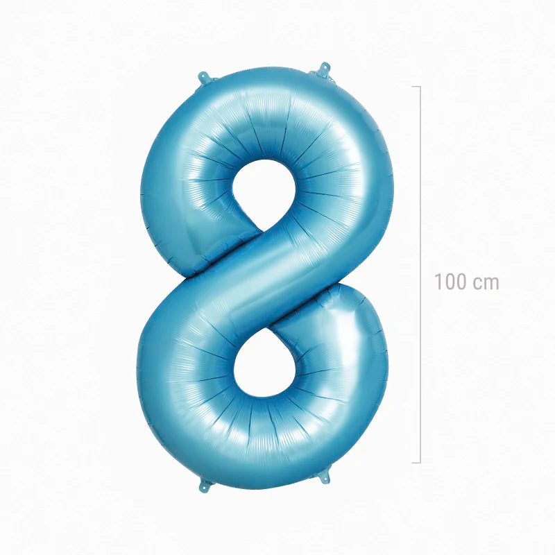Globo poliamida nº8 100cm azul pastel