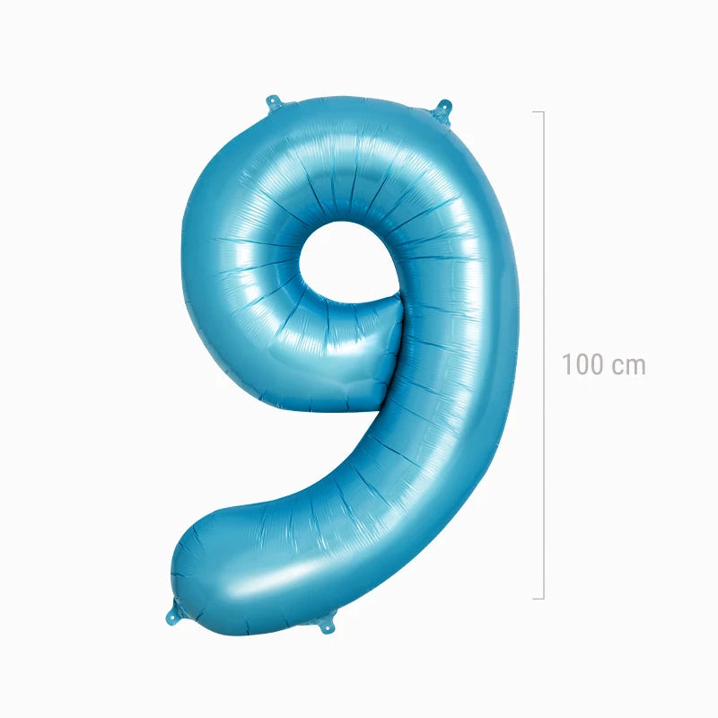 Globo poliamida nº9 100cm azul pastel apto helio 1 ud
