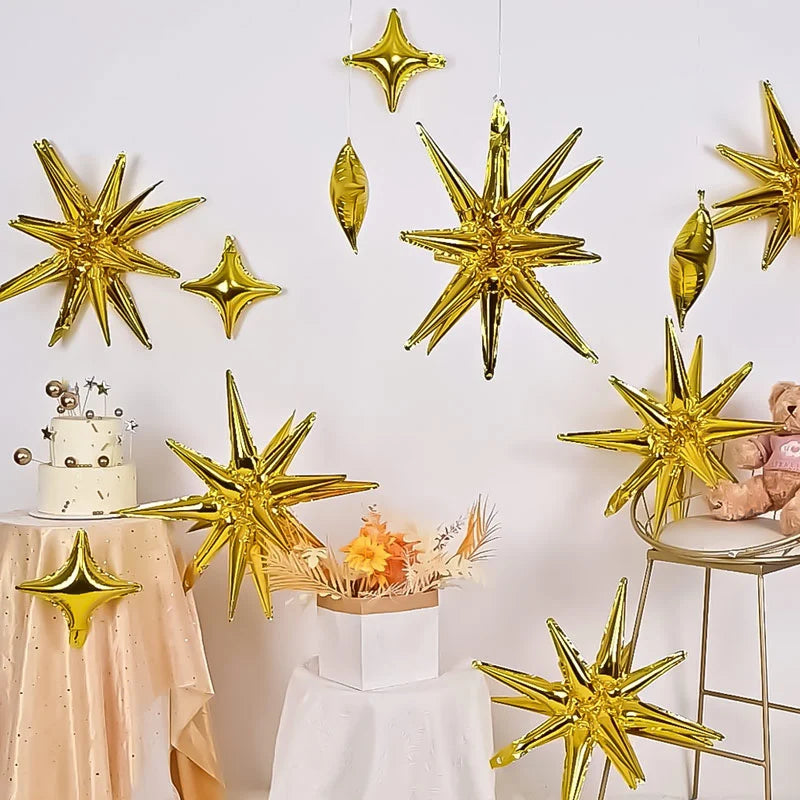 Globo poliamida starlight oro metalizado 25cm 10" 1 ud - vista 2