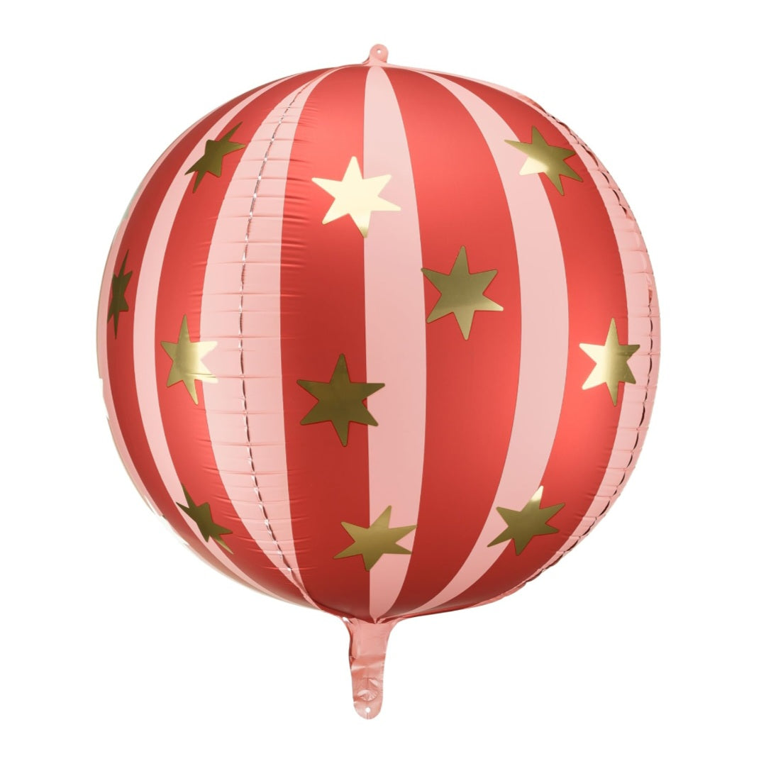 Globo Rojo y Estrellas Esférico Orbz (75cm)