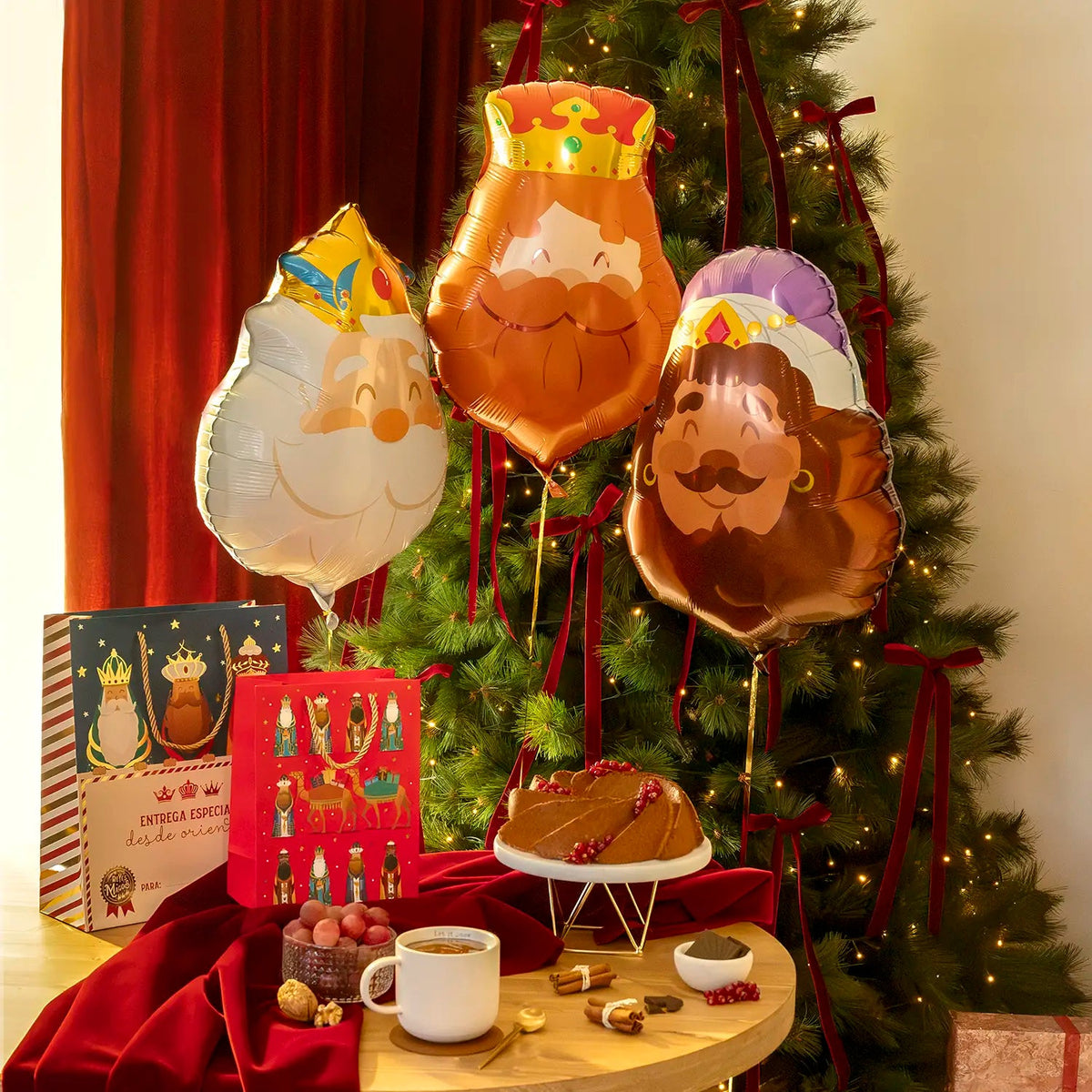 Set de globos poliamida reyes magos 37 x 60 cm - 14,5 x 24" 3 uds - vista 2