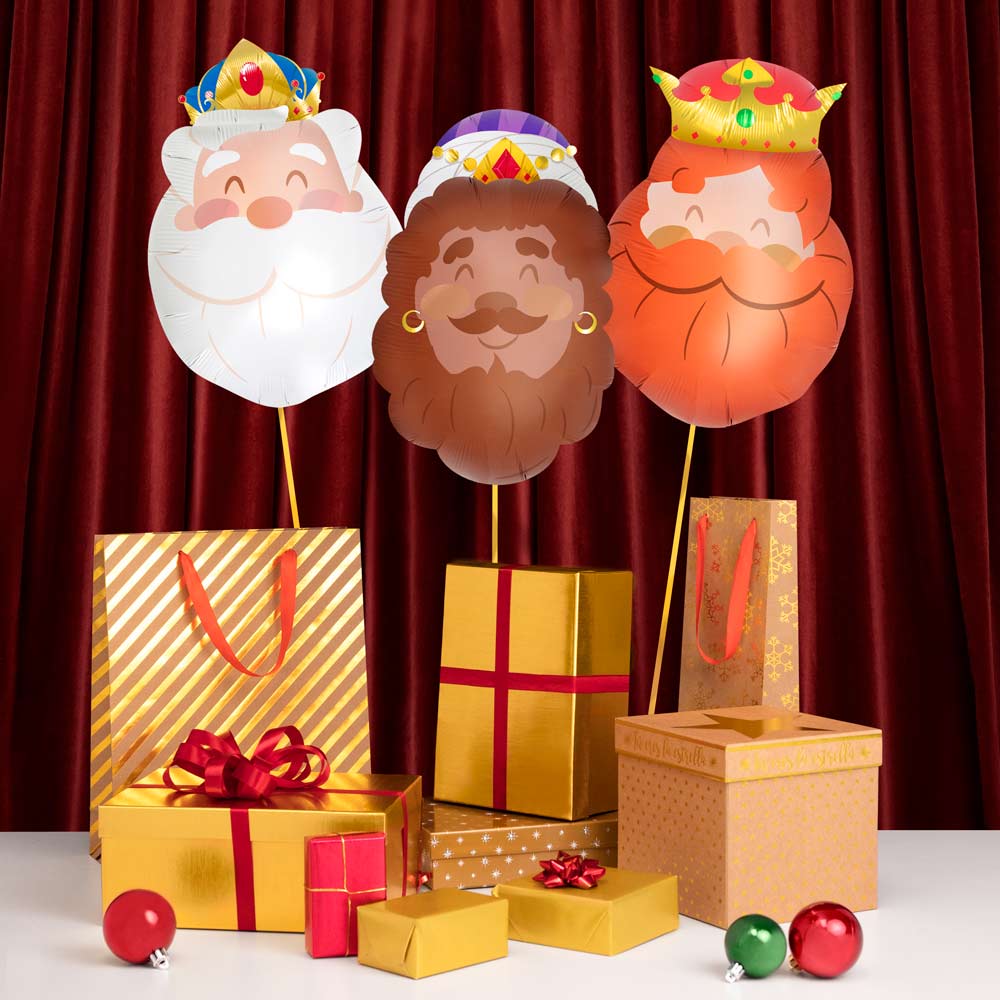 Set de globos poliamida reyes magos 37 x 60 cm - 14,5 x 24" 3 uds - vista 4