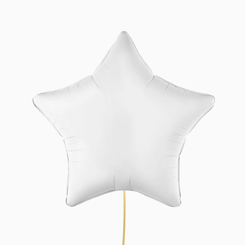 Globo foil estrella blanca mate 48 cm 18" apto helio 1 ud