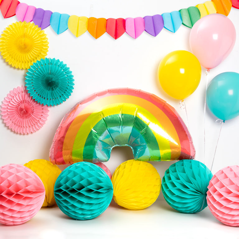 Globo poliamida arcoiris multicolor 97cm 38" apto helio 1 ud