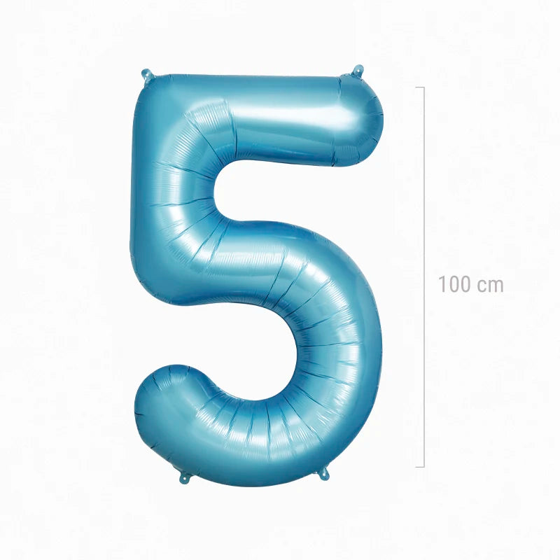 Globo poliamida nº5 100cm azul pastel apto helio 1 ud
