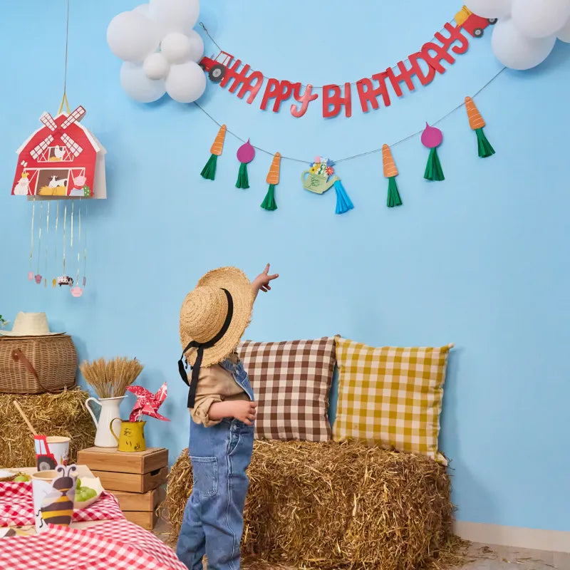 Guirnalda happy birthday granja 4,25m cartón tassel 13 piezas FSC mix 70% - vista 2