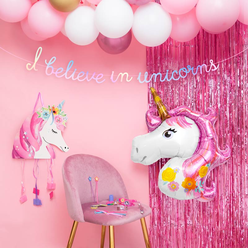Guirnalda 'i believe in unicorns' iridiscente 3m cartón 1 u - vista 4