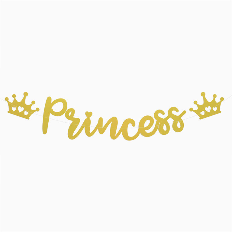 Guirnalda princess oro metalizado 2,15m cartón 1 ud