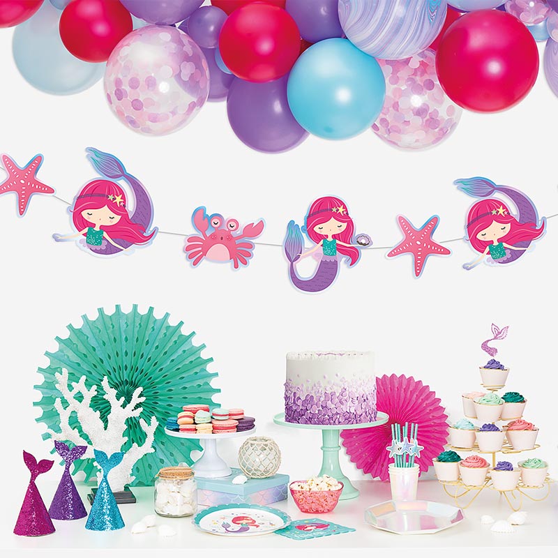 Guirnalda sirena multicolor acabado iridiscente cartón 10 pcs 1 ud - vista 2