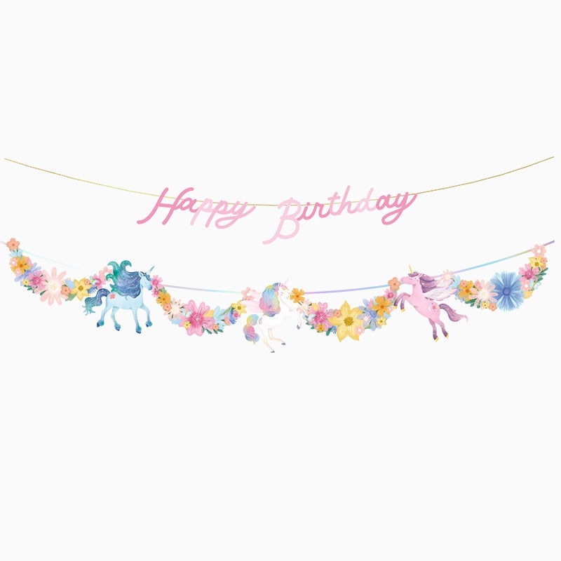 Guirnalda unicornio cartón 13 piezas FSC mix 70%