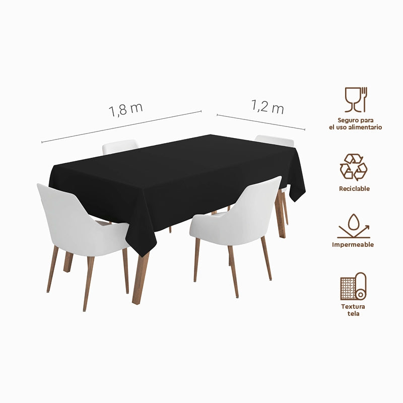 Mantel impermeable plegado negro 1,2x1,8m 1 ud - vista 2