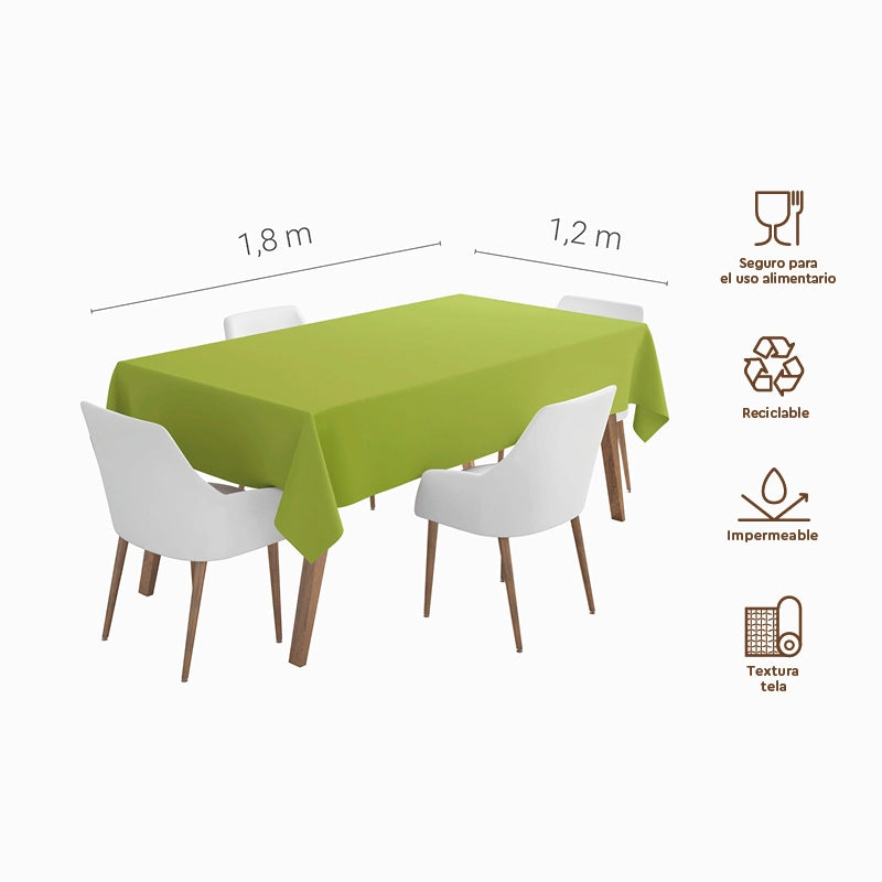 Mantel impermeable plegado verde lima 1,2x1,8m 1 ud - vista 2