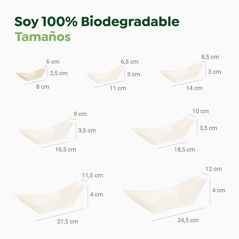 Barquilla rectangular 8x6x1,5cm madera 50 uds FSC 100% - vista 5
