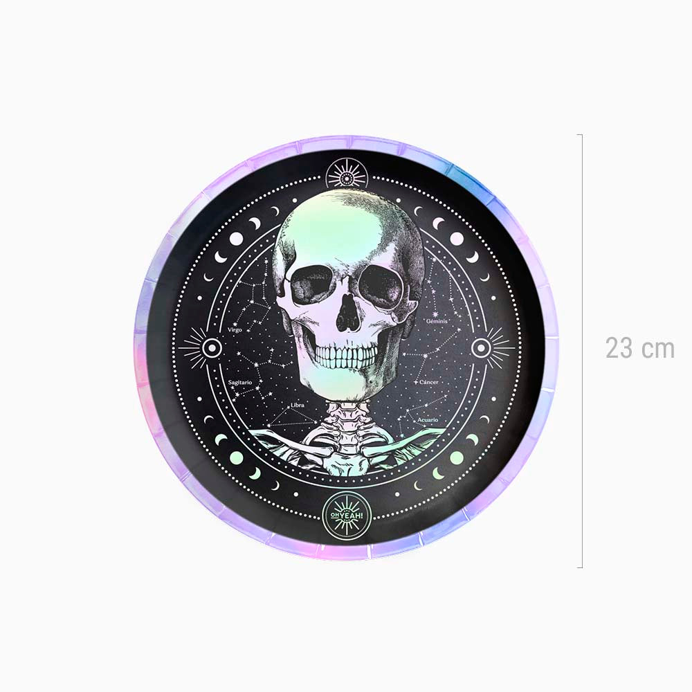 Plato llano esotérico iridiscente ø23cm cartón 6 uds - vista 3