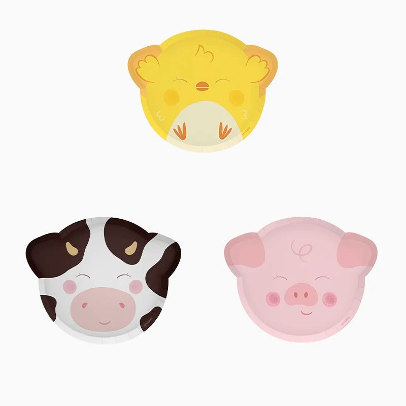 Plato llano forma pollito,cerdito,vaca surtidos 20x25cm