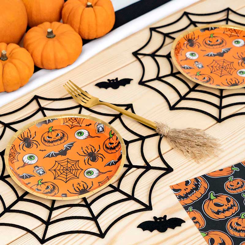 Plato llano postre halloween ø17cm cartón 8 uds - vista 3