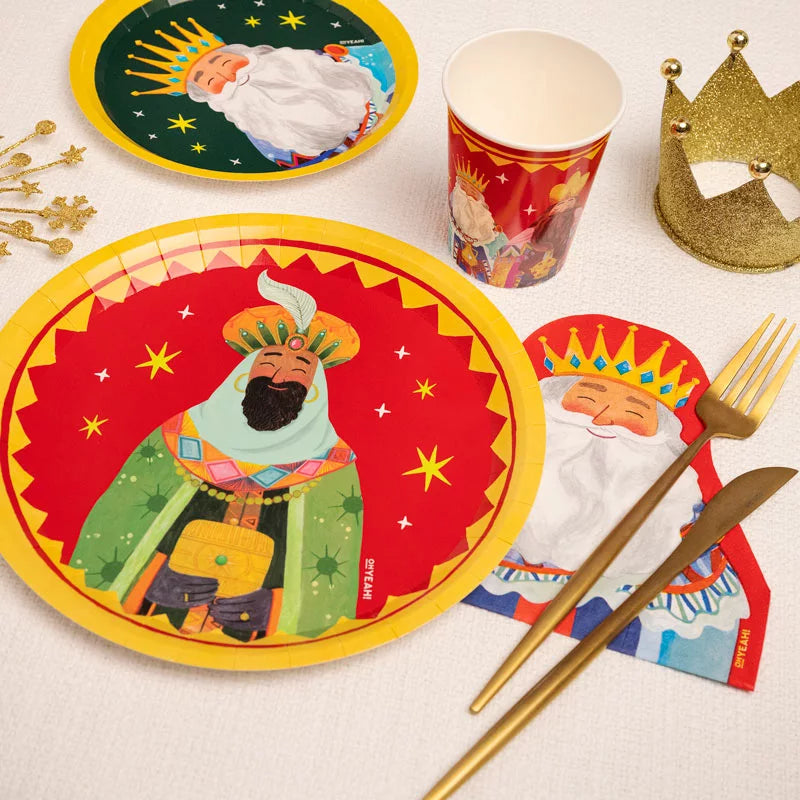 Plato redondo reyes magos diseños surtidos ø17cm cartón 6 uds FSC mix - vista 2
