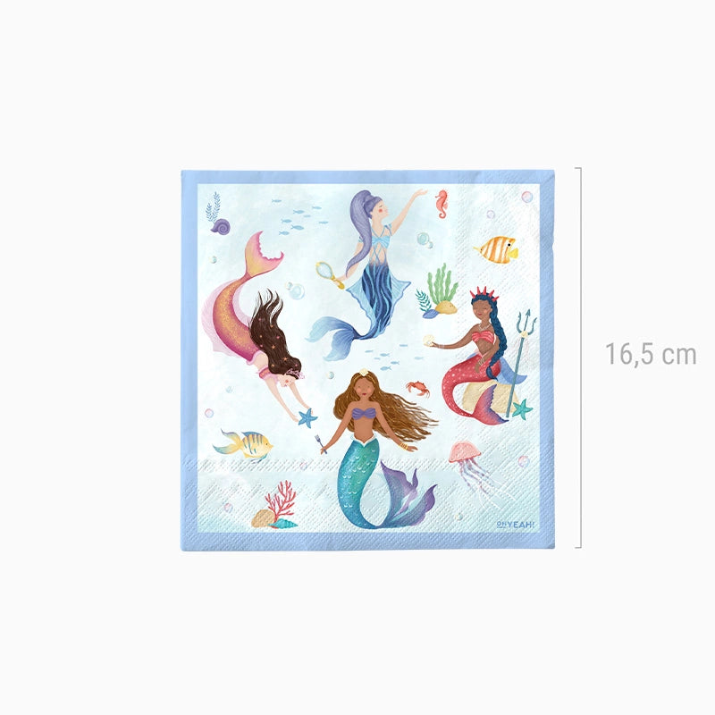 Servilleta doble capa mermaid 33x33cm, papel 20 uds FSC mix 70% - vista 3