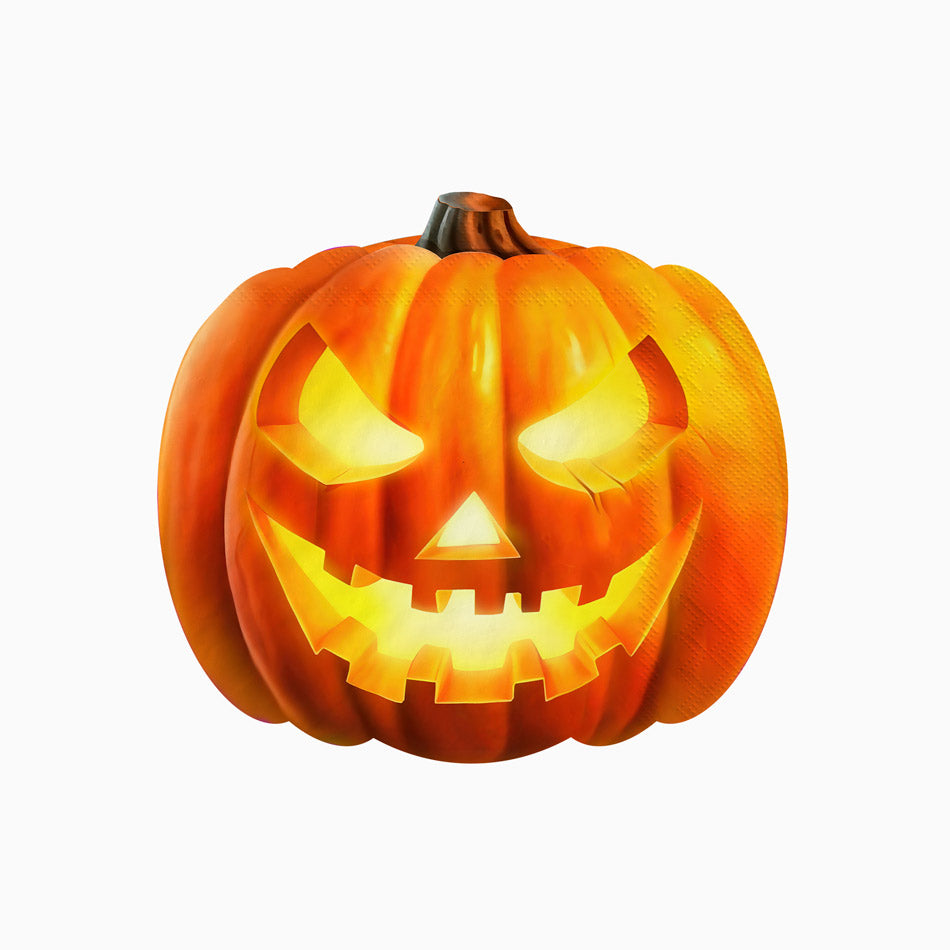 Servilleta forma calabaza retroiluminada 33x33cm papel 20uds FSC