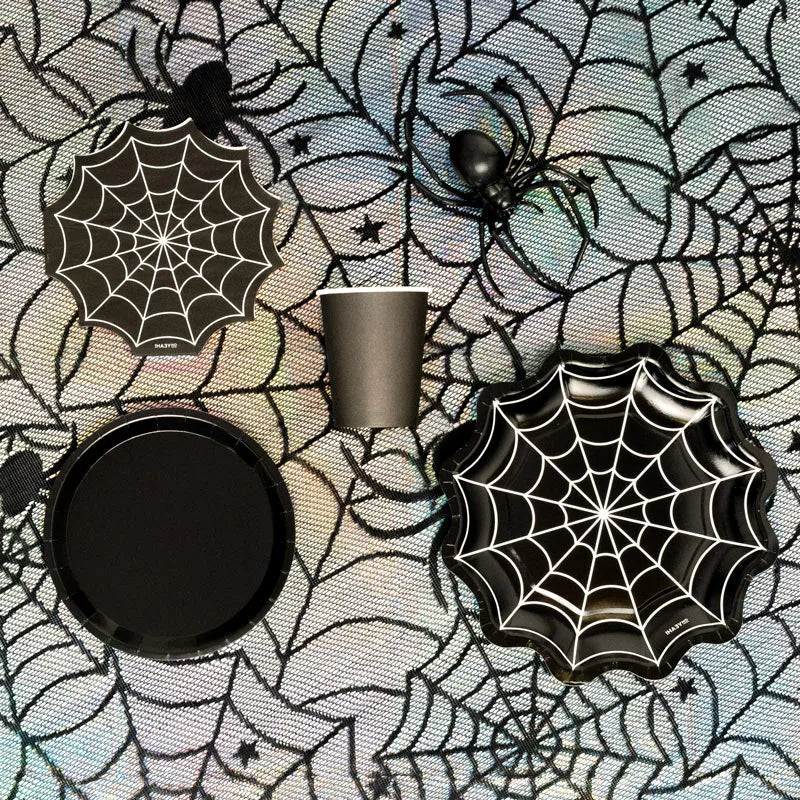 Servilleta forma tela araña negra 33x33cm papel 20 uds FSC mix 70% - vista 5