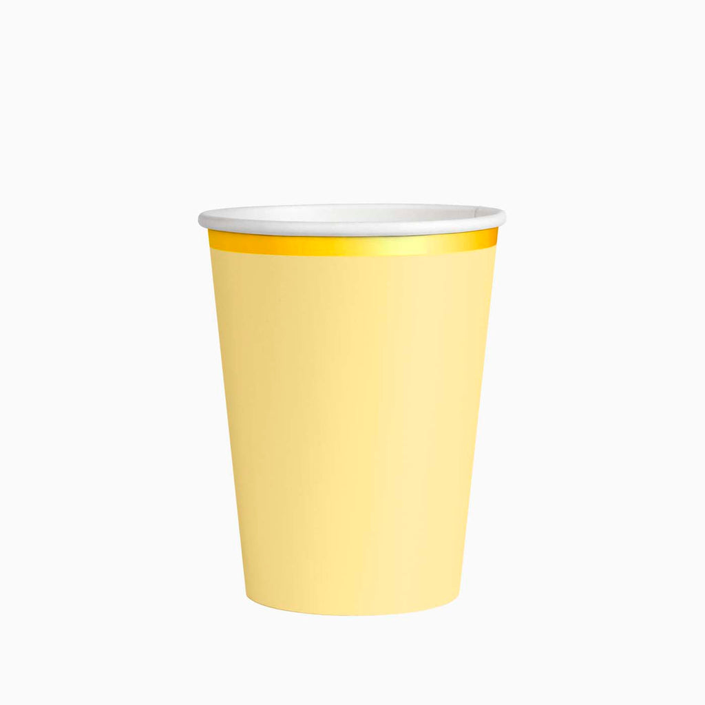 Vaso carton amarillo pastel acabado metalizado 270cc 90oz 6ud