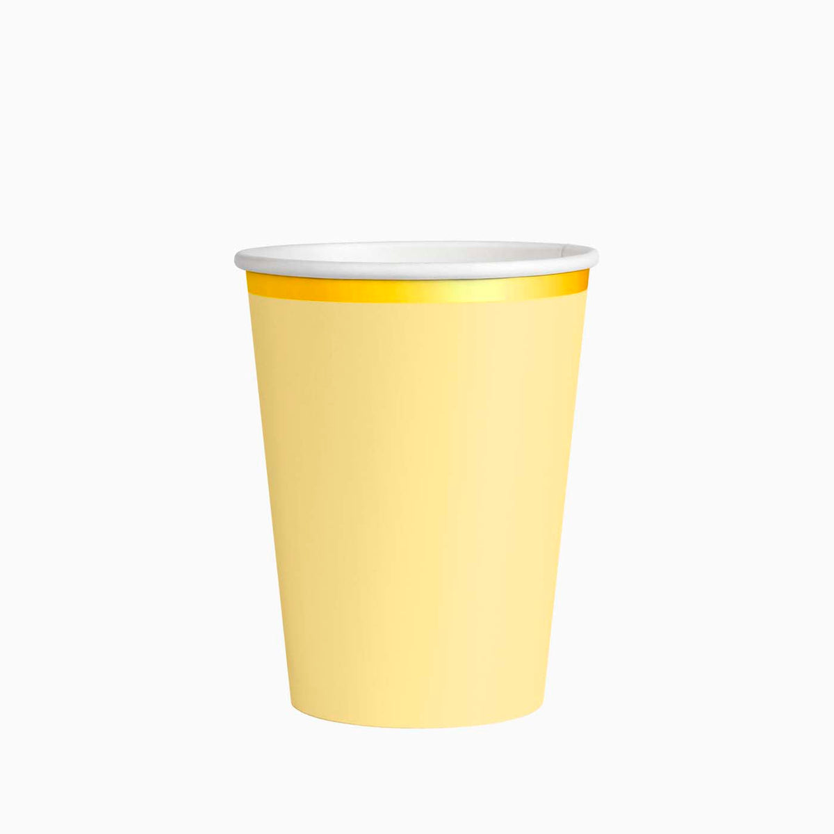 Vaso carton amarillo pastel acabado metalizado 270cc 90oz 6ud