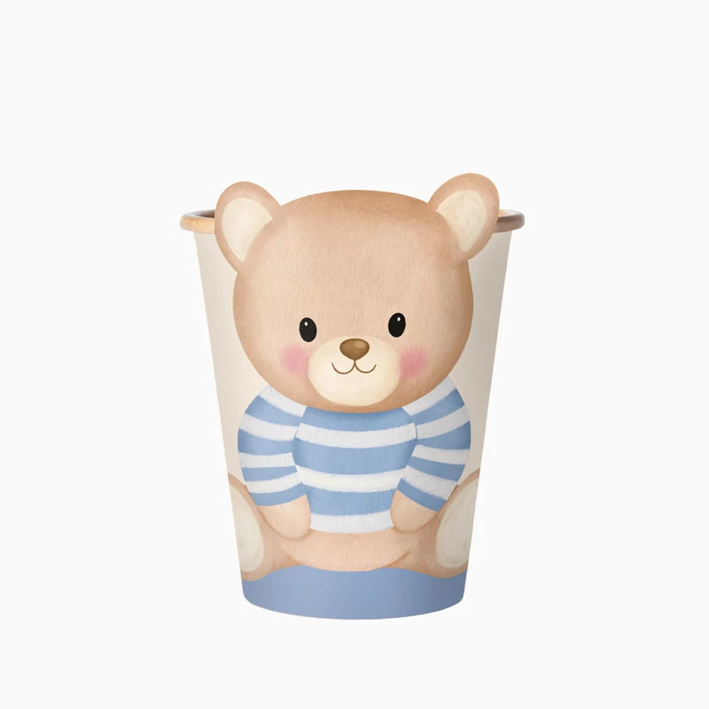 Vaso cartón baby nude azul enfundados 270cc (9oz) 6uds FSC mix