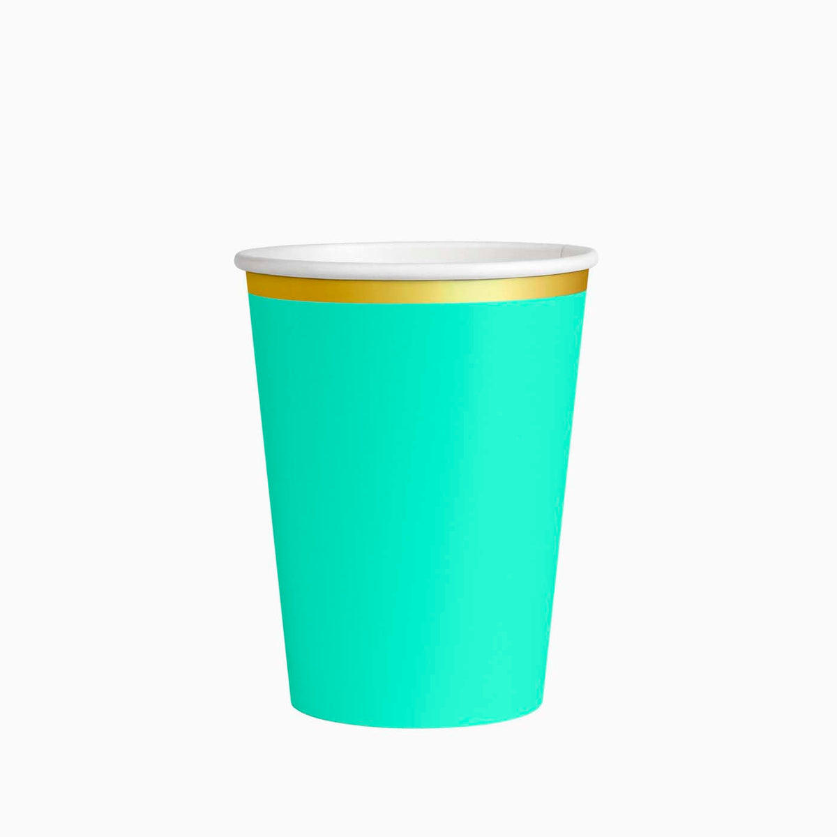 Vaso cartón mint pastel acabado metalizado 270cc (9oz) 6 uds