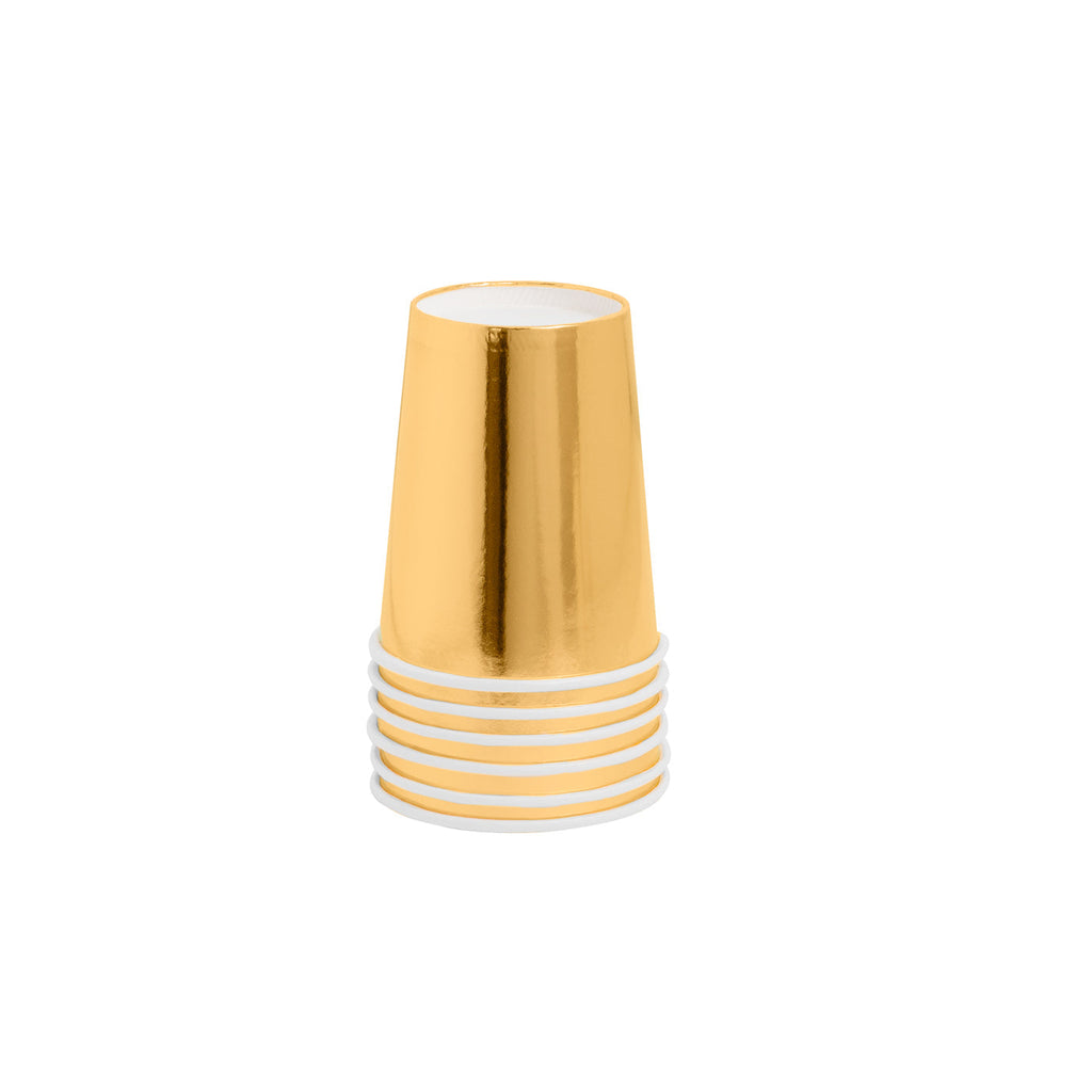 Vaso cartón oro metalizado 270cc (9oz) 6 uds FSC mix 70% - vista 2