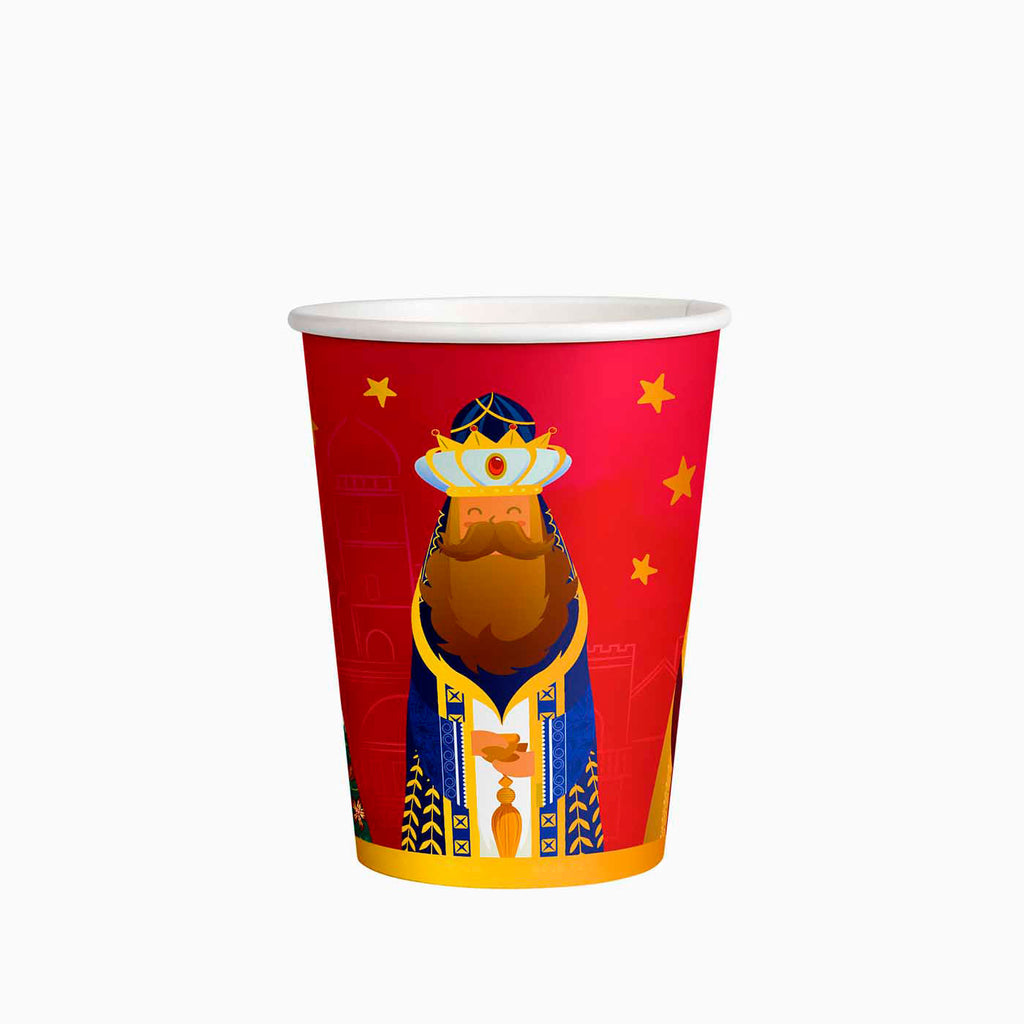 Vaso cartón reyes magos 270cc (9oz) 6 uds FSC mix 70%