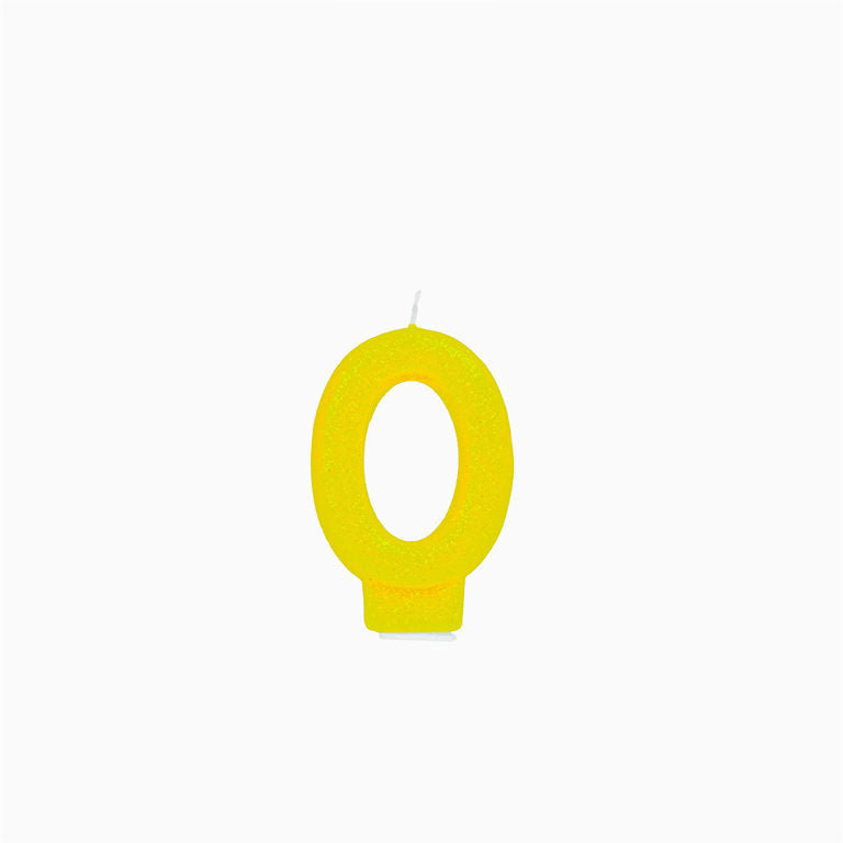 Vela no0 glitter amarillo