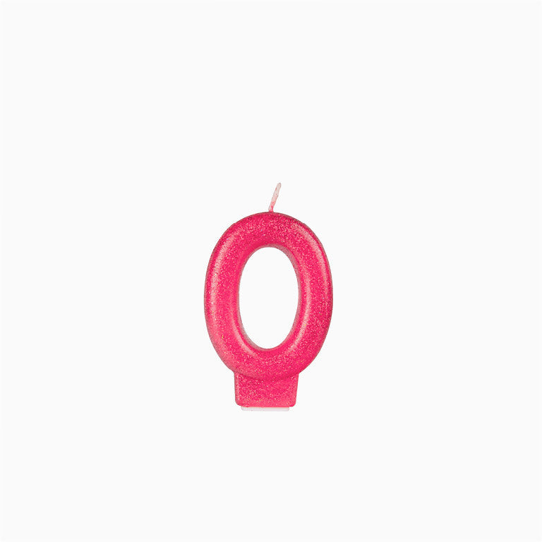 Vela no0 glitter fucsia