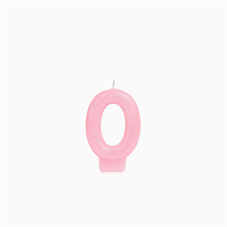 Vela no0 glitter rosa