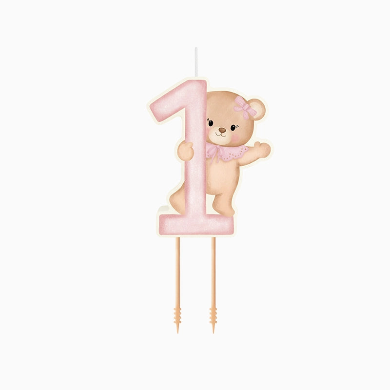 Vela no1 osito baby nude rosa 7cm 1 ud