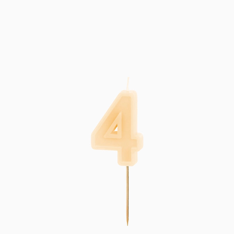 Vela no4 borde relieve nude 6cm cera 1 ud