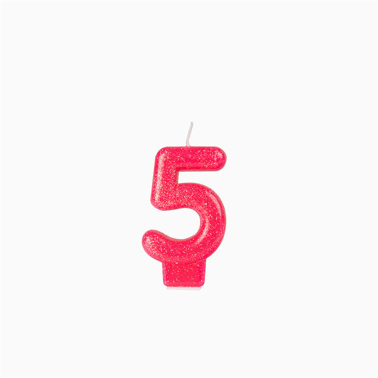Vela no5 glitter fucsia