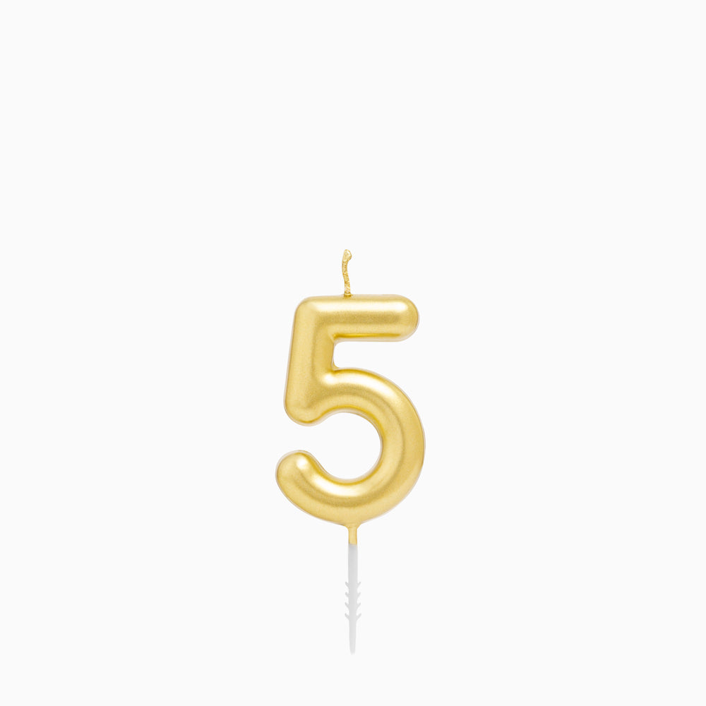 Vela no5 oro 6cm cera 1 ud