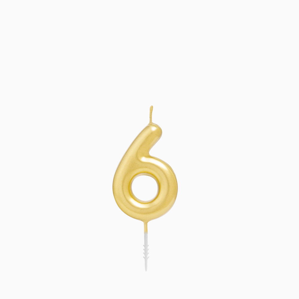 Vela no6 oro 6cm cera 1 ud