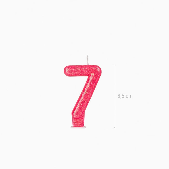 Vela no7 glitter fucsia - vista 2