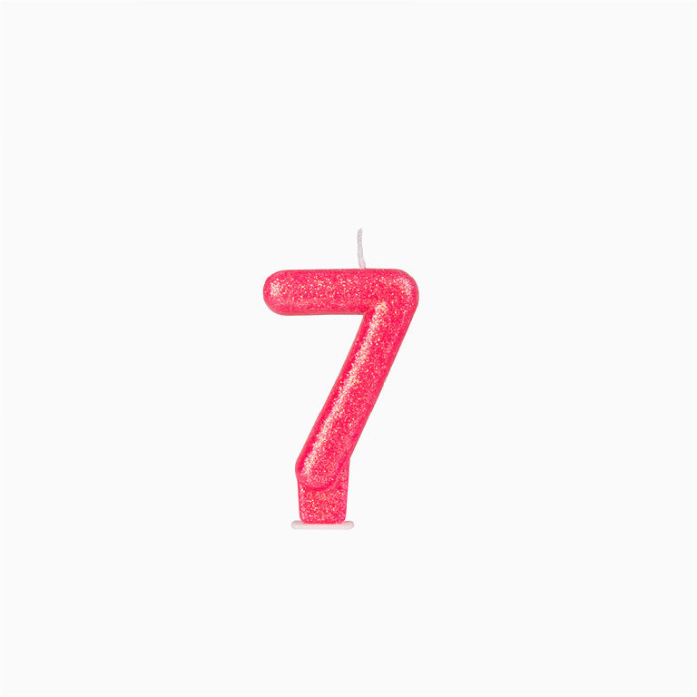 Vela no7 glitter fucsia