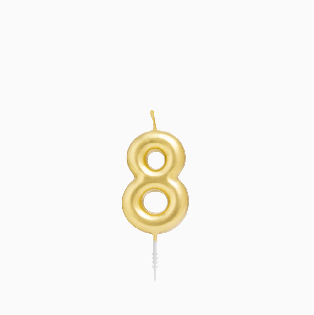 Vela no8 oro 6cm cera 1 ud