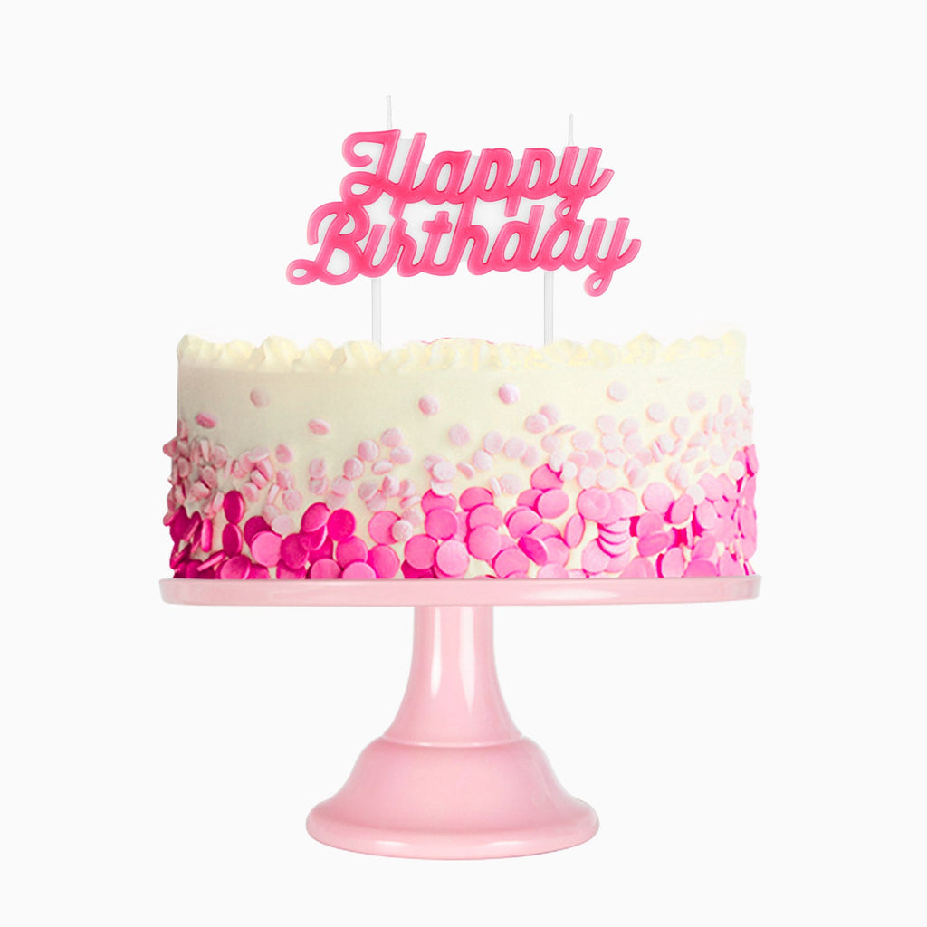 Vela'happy birthday' rosa flúor 11,5x4,9x1,2cm cera 1ud - vista 3